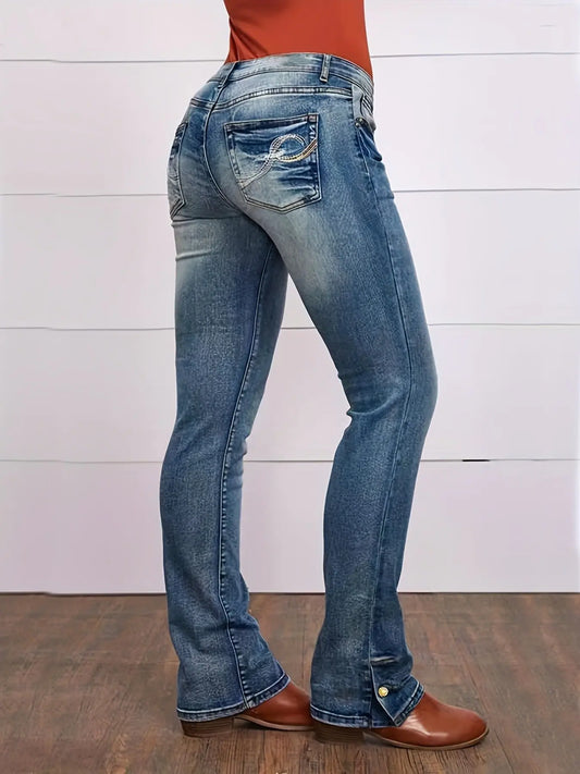 Jeans décontractés brodés