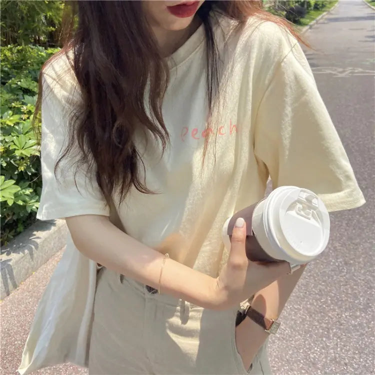 T-shirt à manches courtes de style japonais mignon