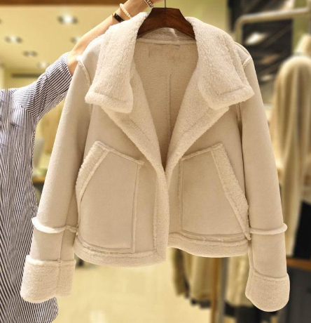 Veste en coton beige chaude élégante