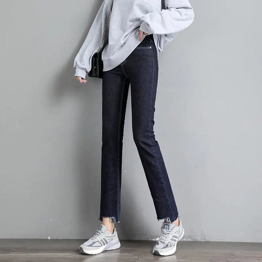Smoky Gray Straight-Leg Jeans