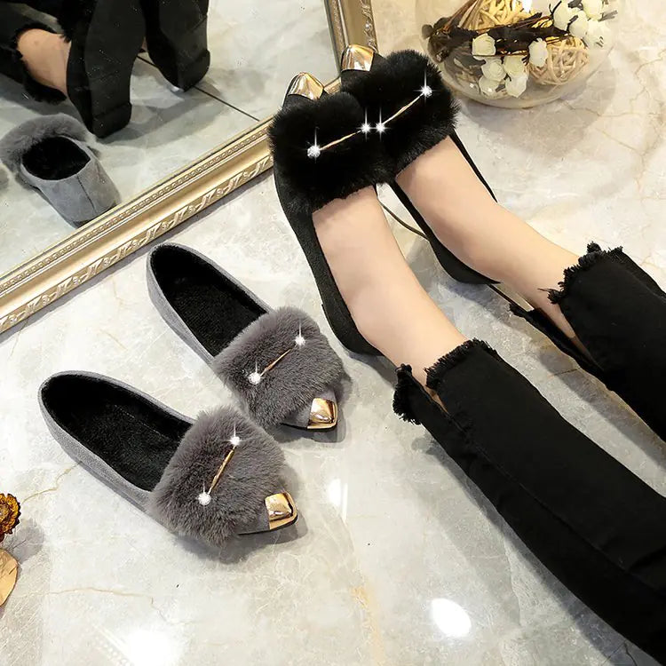 Mocassins en peluche automne-hiver