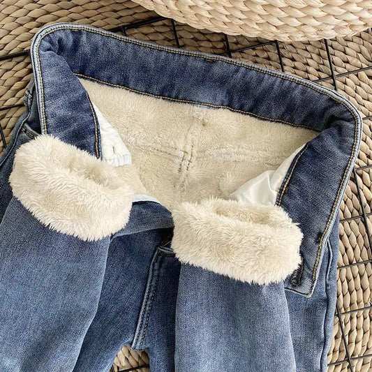 Jeans en cuir d'agneau épais