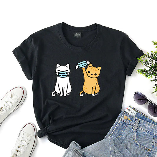 Cartoon Cat Short Sleeve T-Shirt