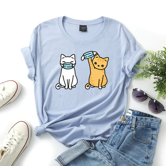 Cartoon Cat Short Sleeve T-Shirt