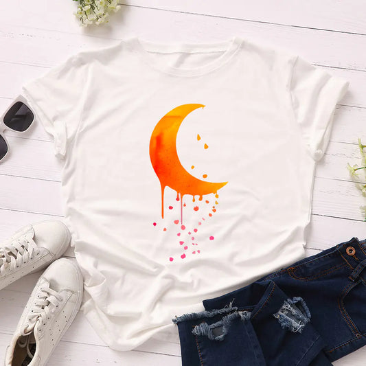 T-shirt à manches courtes Creative Moon Raindrop