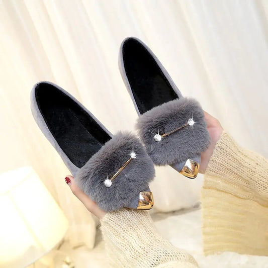 Mocassins en peluche automne-hiver