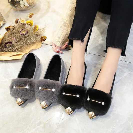 Mocassins en peluche automne-hiver